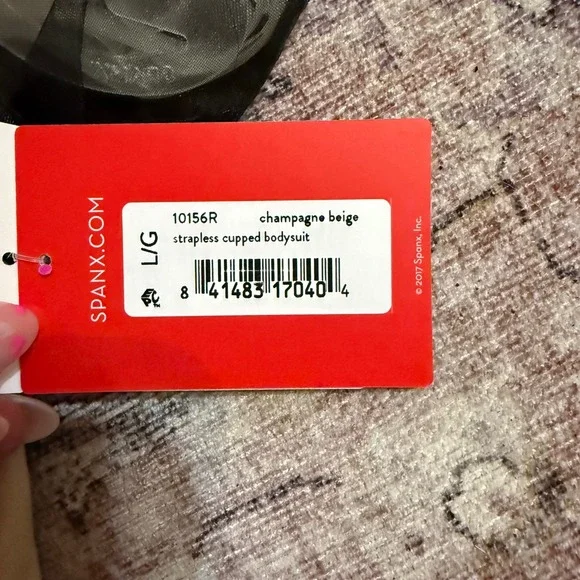 Spanx Suit Your Fancy Strapless Cupped Mid-Thigh Bodysuit Champagne L 10156R NWT - Picture 2 of 12